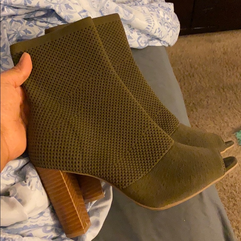 Olive Heel Bootie